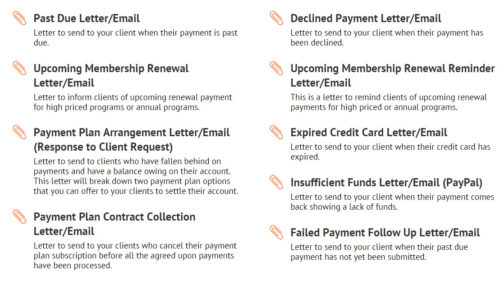 What's included in the Payment Letter Kit